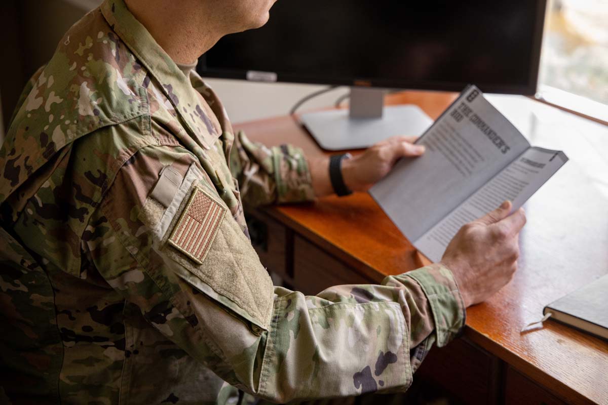service member reading military bible challenge